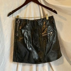 Black pleather mini skirt